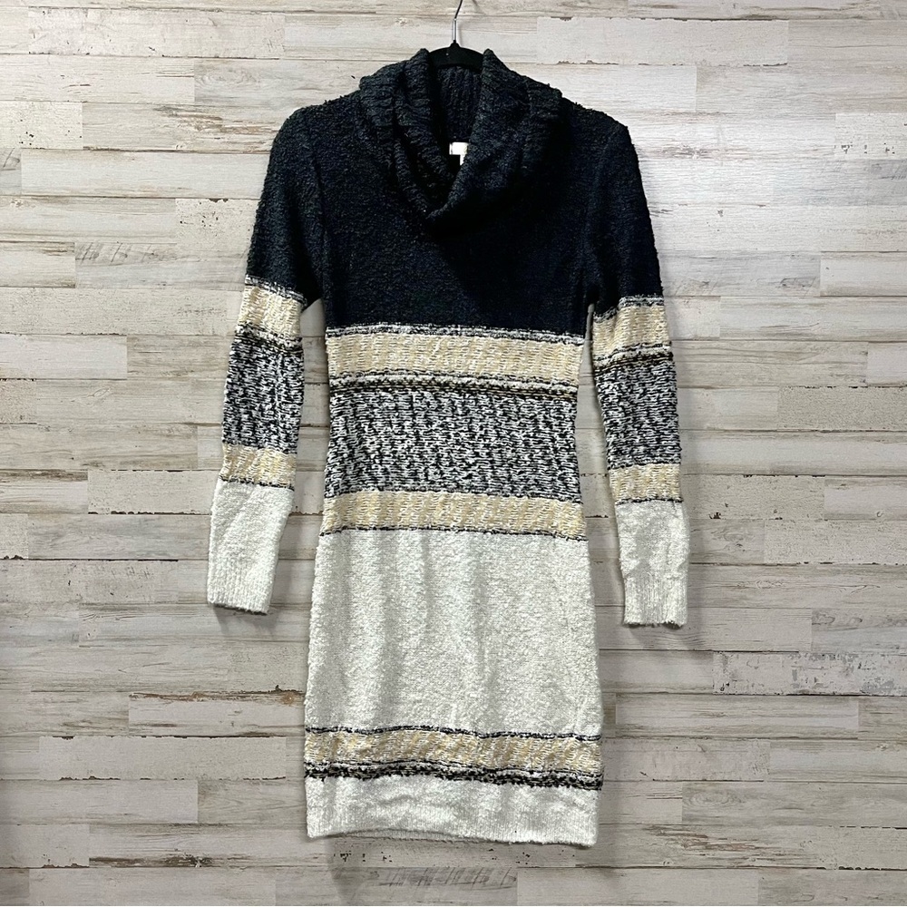 C Charming Charlie Cowl Neck Sweater Dress